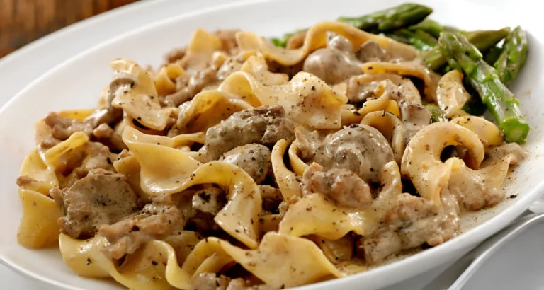 ground beef stroganoff with cream of mushroom soup