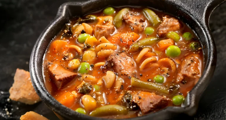 slow cooker minestrone with beef
